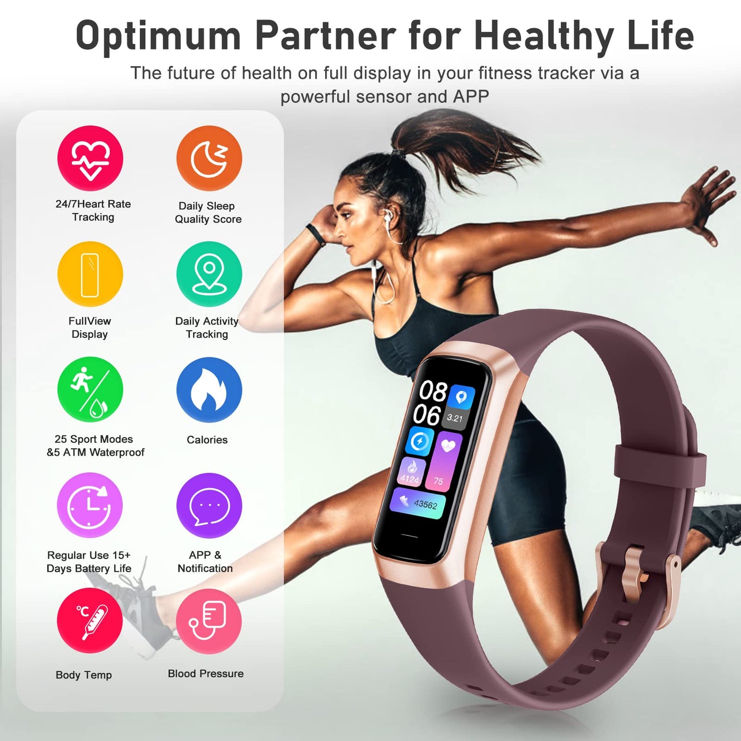 Fitness Tracker with 24/7 Heart Rate Function