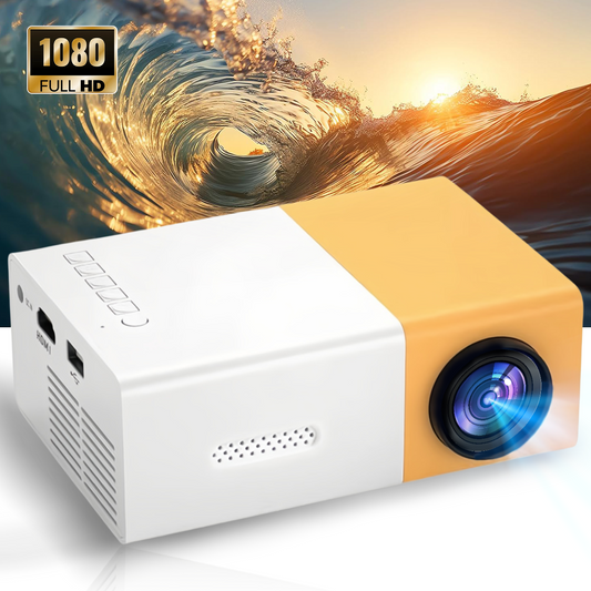 Mini Projector, Portable LED Projector for Cartoons, Movies & Outdoor Use, Kids Gift, Direct Data Cable Mirroring.