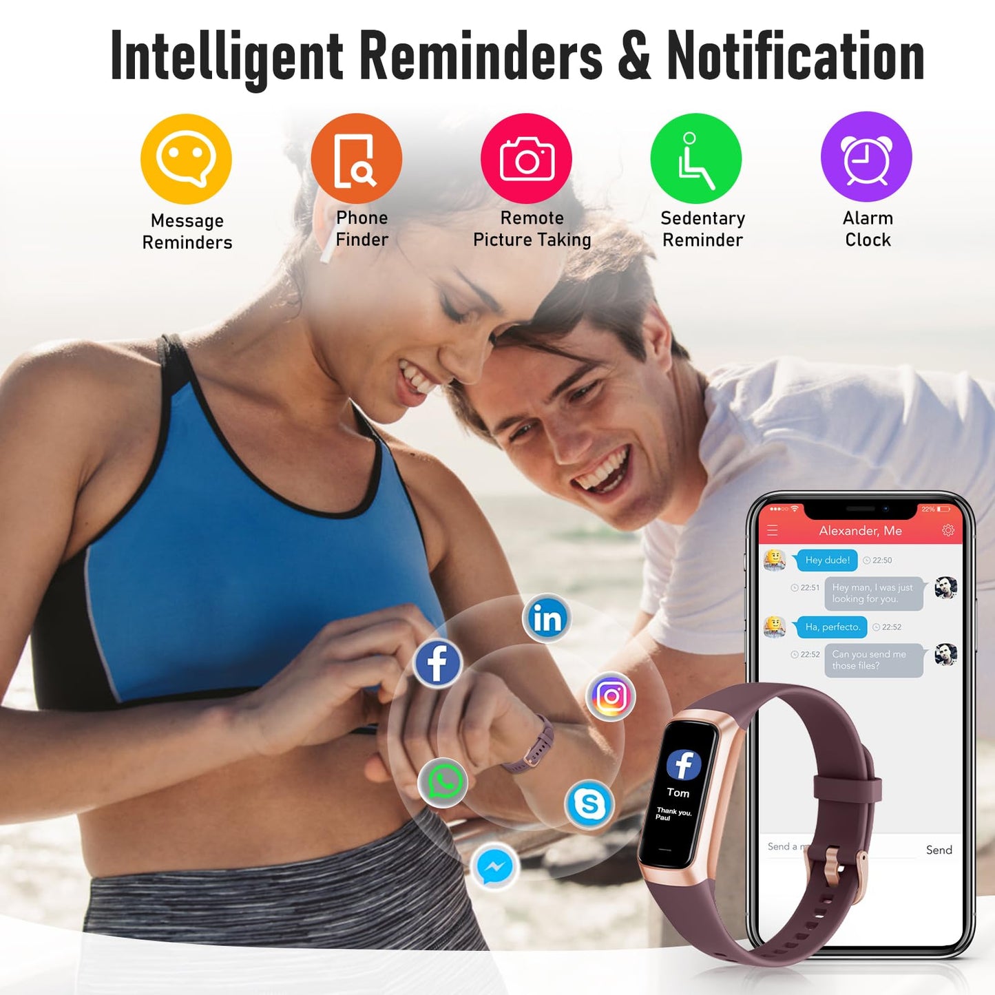 Fitness Tracker with 24/7 Heart Rate Function