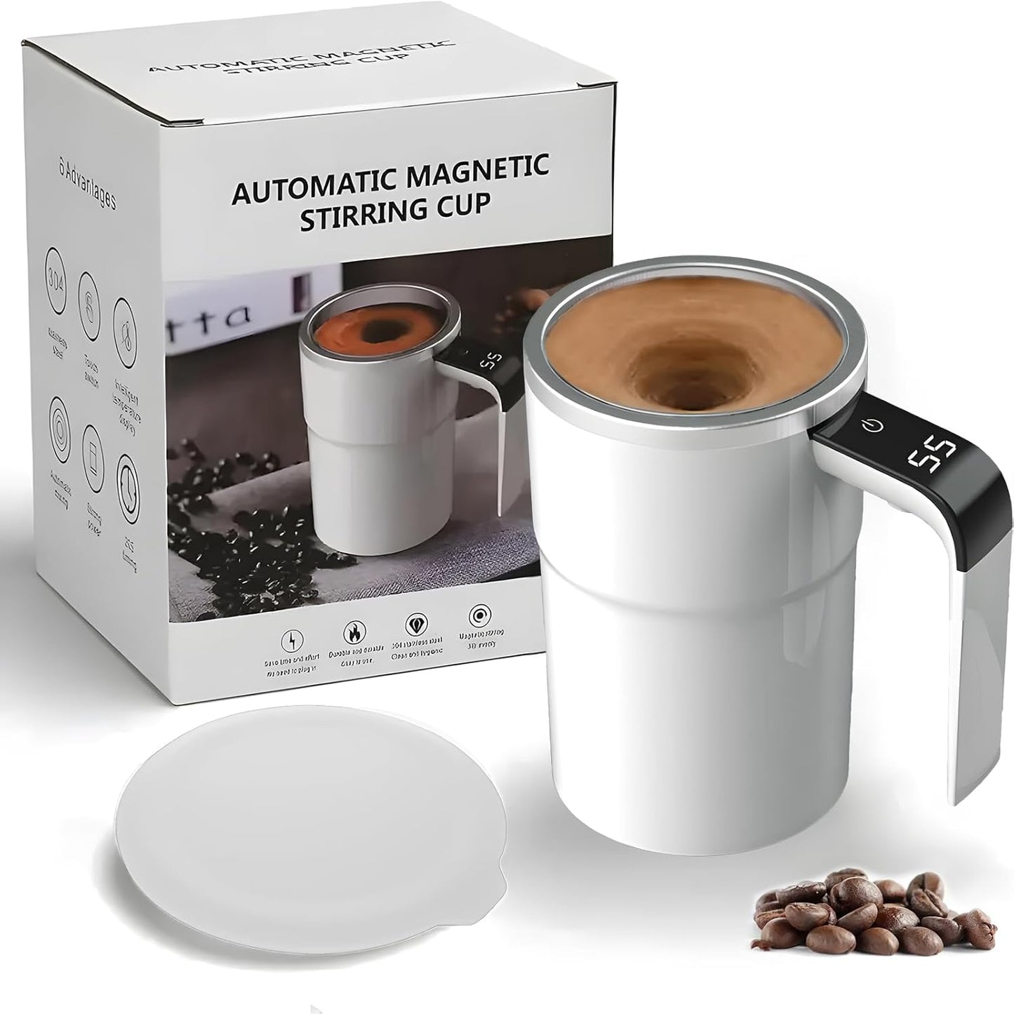 Electric Mixing Mug-Electric Stirring Coffee Mug-Coffee thermos-Coffee Mugs-Suitable for Coffee-Milk-Cocoa and Other Beverages